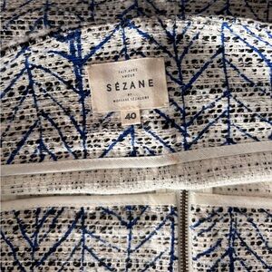 Sézane Blue and White Patterned skirt
